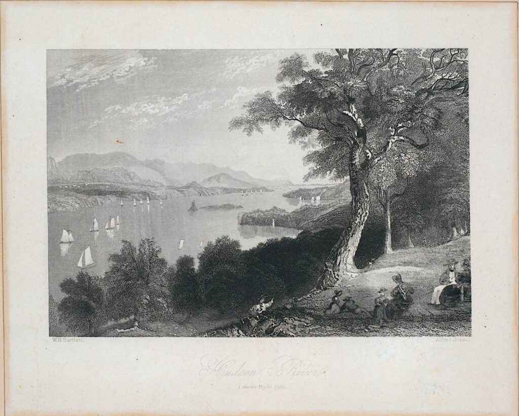 historic print of Hudson River