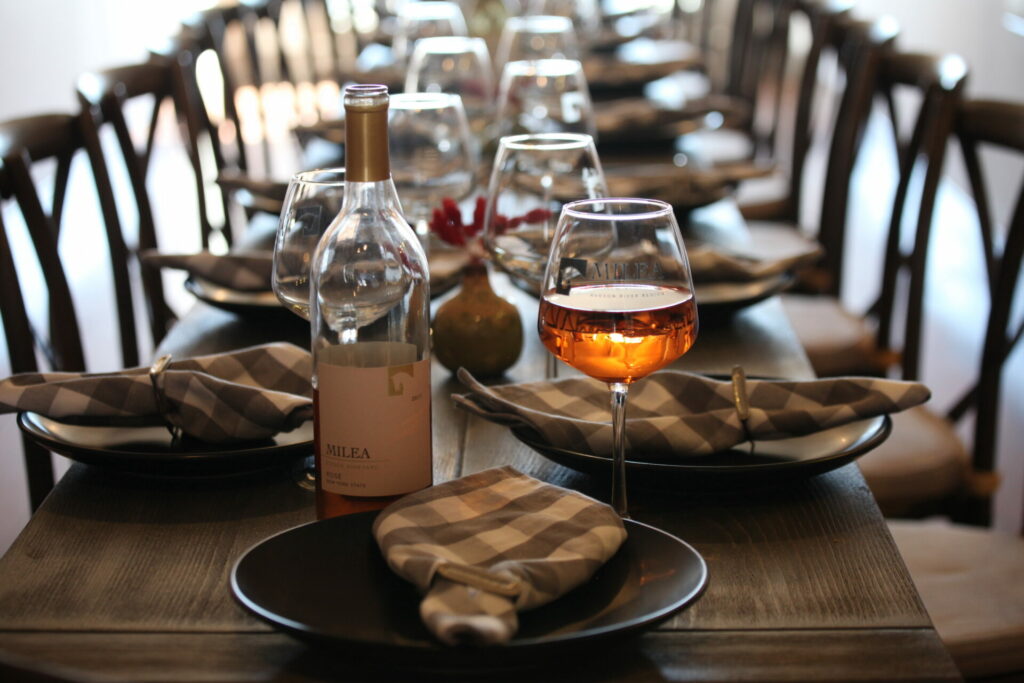 chairs at long table