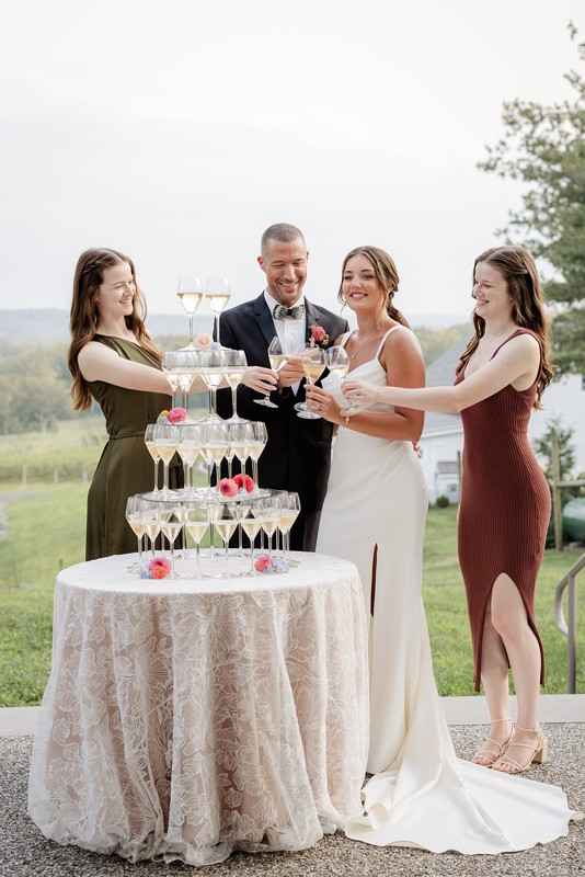 Milea Estate: The Perfect Hudson Valley Wedding Venue 6 Elegant wine service at NY winery wedding reception